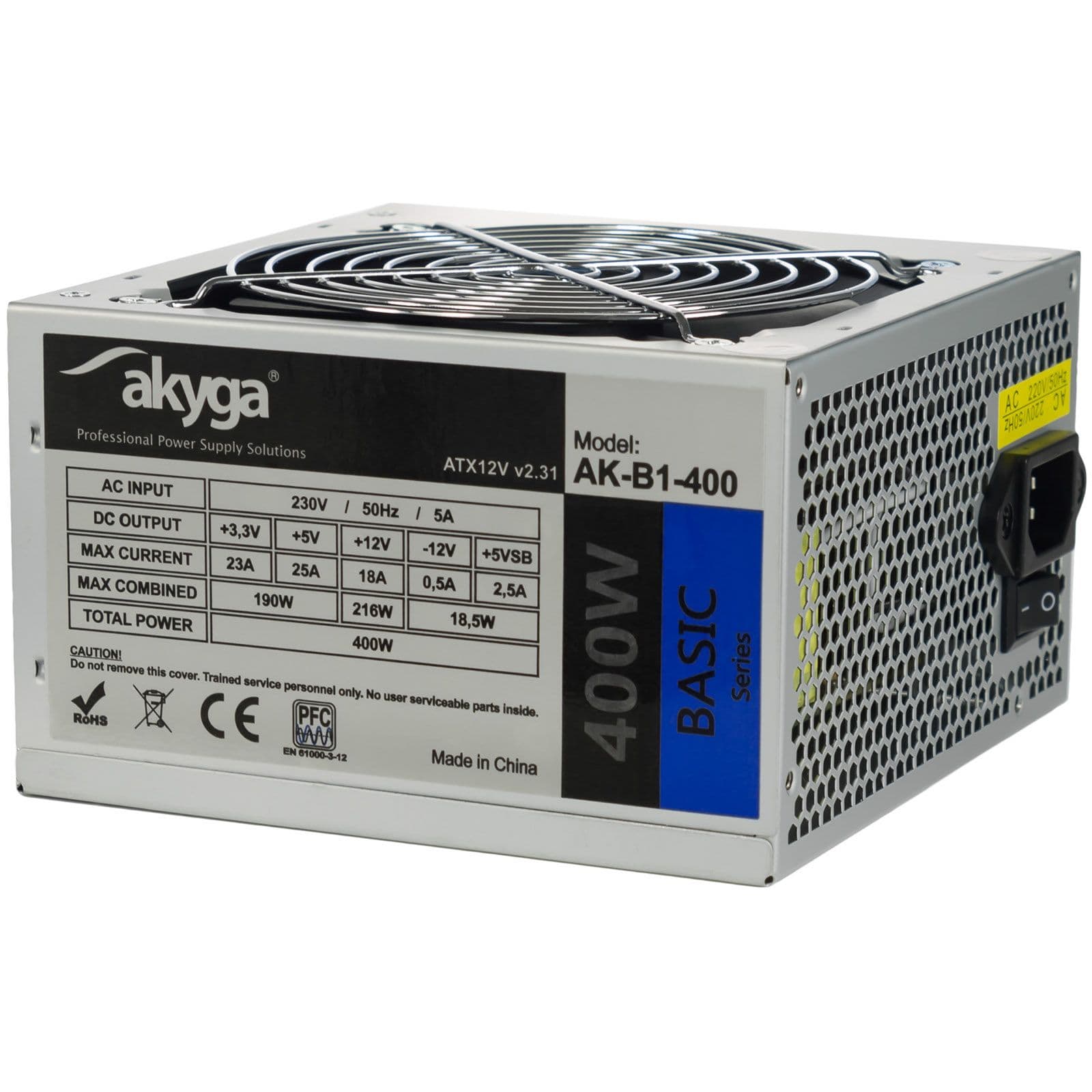 AKYGA ATX Tápegység 12cm    OEM 400W