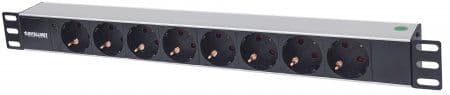 INTELLINET PDU 8x SCHUKO 19" 1,5U 1,6m Fekete
