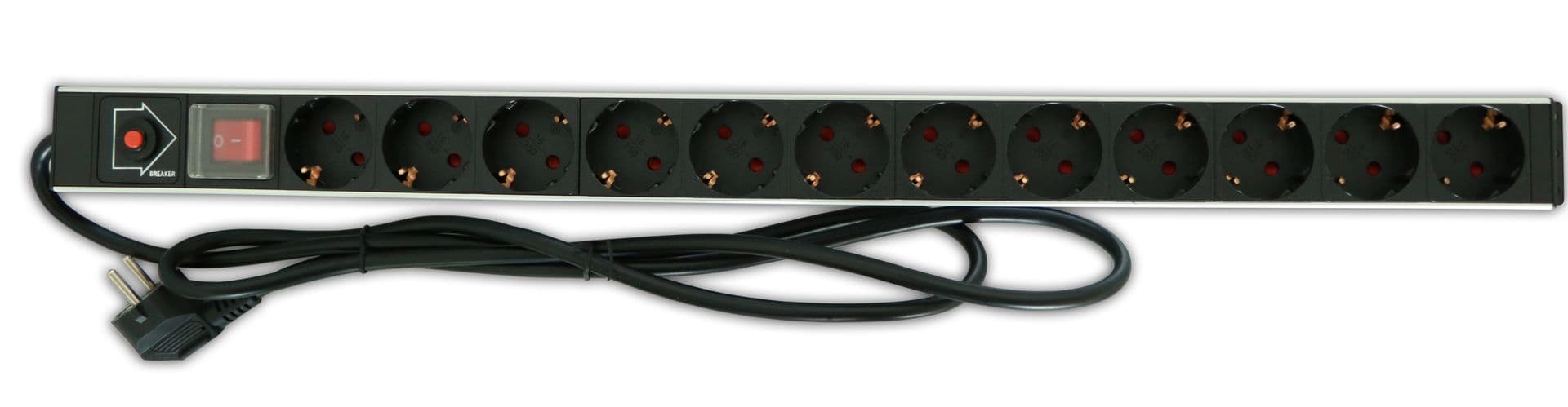 INTELLINET PDU 12x SCHUKO 0U 1,6m kapcsolós Fekete