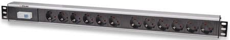 INTELLINET PDU 12x SCHUKO 0U 1,6m kapcsolós Fekete