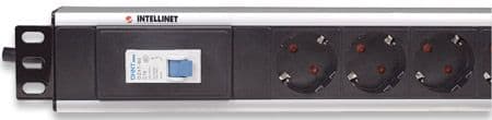 INTELLINET PDU 12x SCHUKO 0U 1,6m kapcsolós Fekete