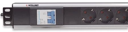 INTELLINET PDU 6x SCHUKO 19" 1,5U 1,6m kapcsolós Fekete