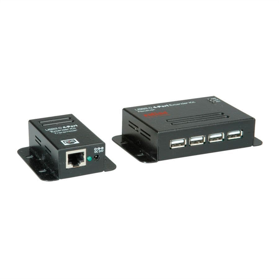 ROLINE Extender USB2.0 - UTP CAT5  50m-ig POC, 4 portos