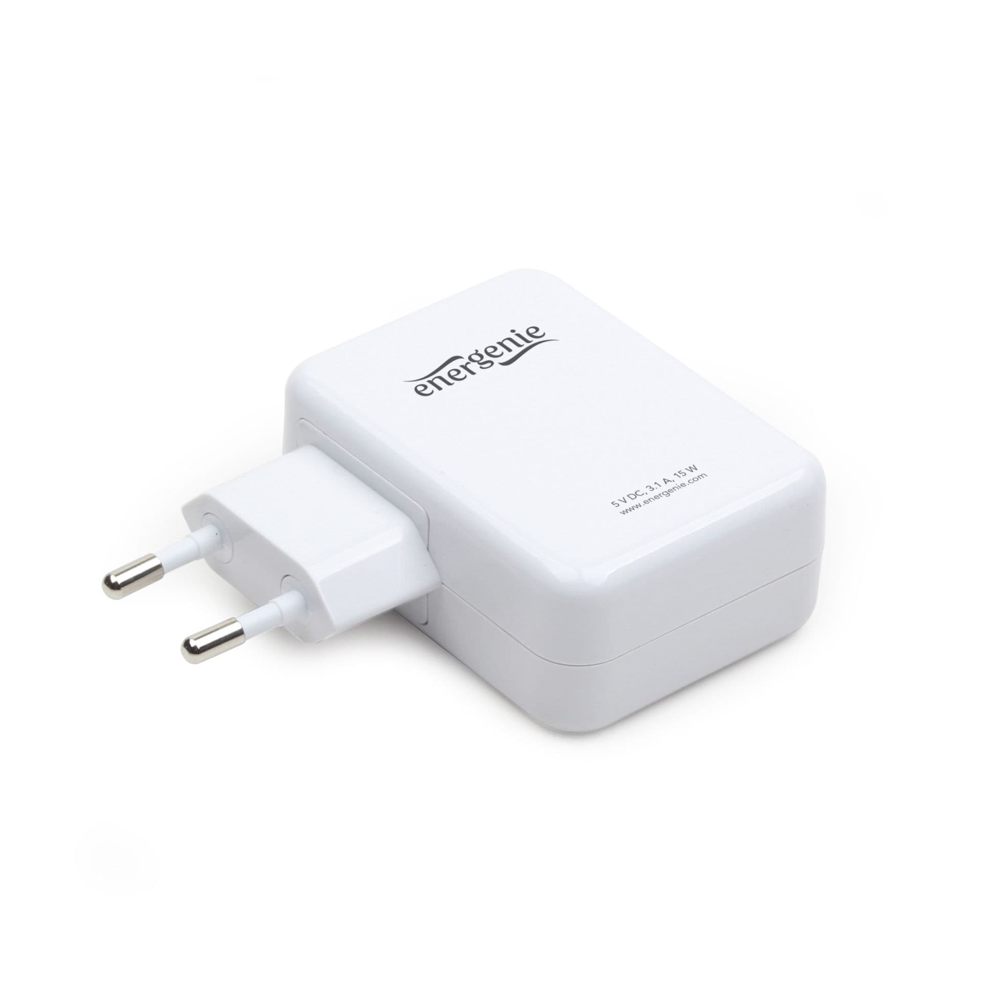 ENERGENIE hálózati USB töltő 4-es Fehér