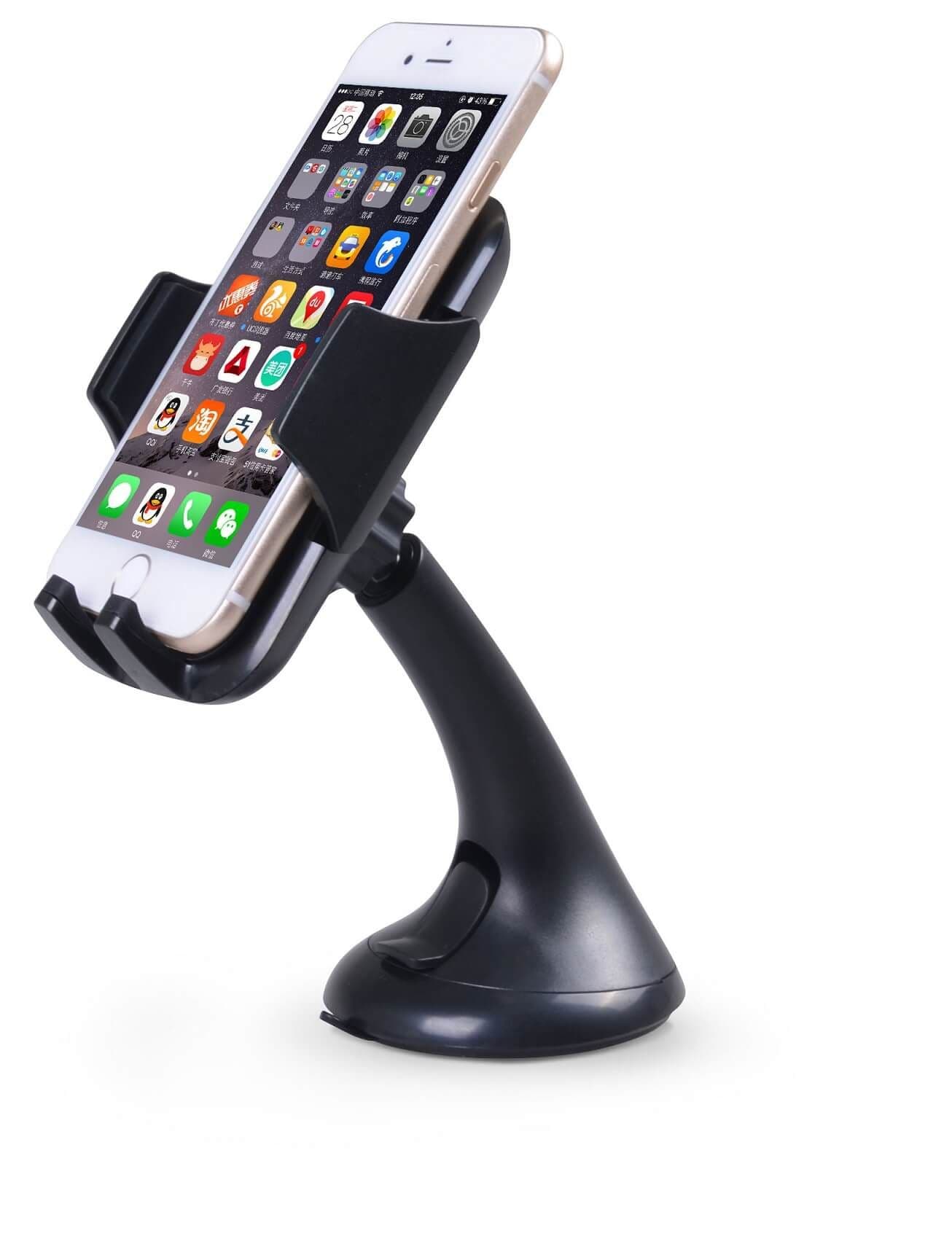 HADRON Autós mobiltelefon tartó 4"-5,5"-os készülékekhez + szivargyújtó töltő (3,1A-es)