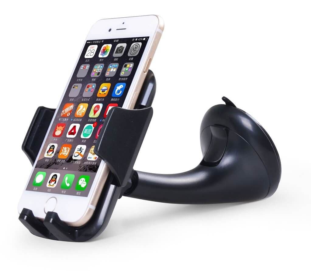 HADRON Autós mobiltelefon tartó 4"-5,5"-os készülékekhez + szivargyújtó töltő (3,1A-es)