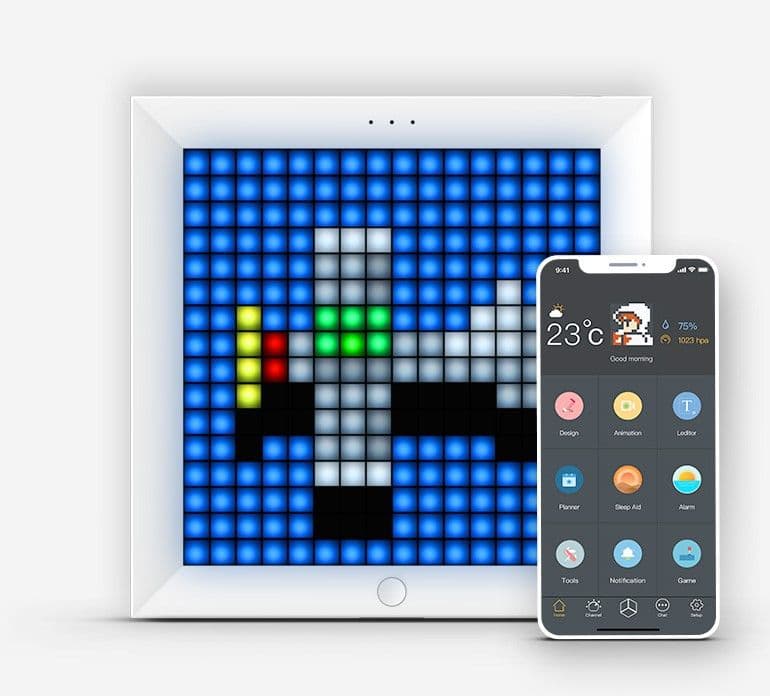 DIVOOM Digitális képkeret PIXOO, Fekete