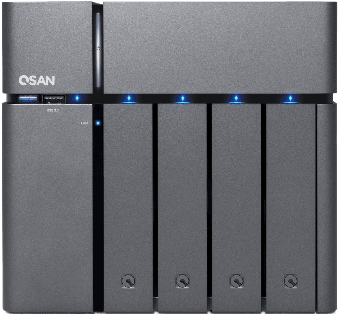 QSAN XCubeNAS XN3004T Tower 4 HDD, 1 SSD, zfs