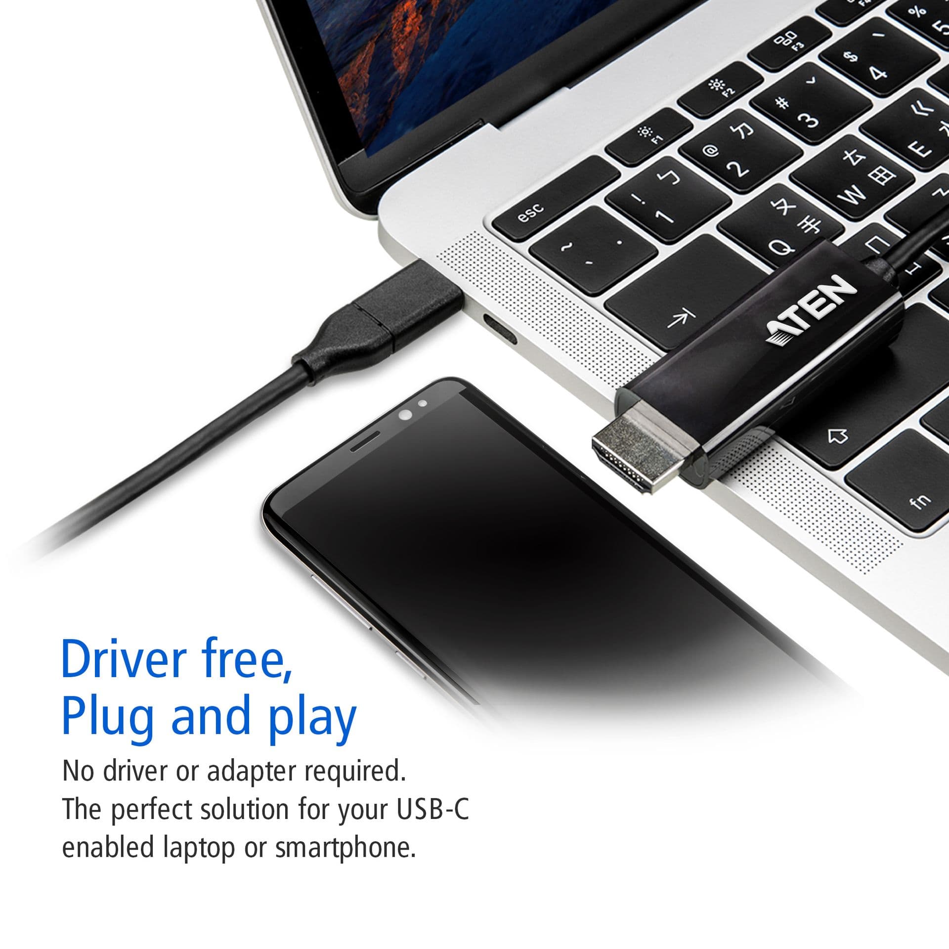 ATEN Converter USB-C to 4K HDMI (2.7M), UC3238-AT