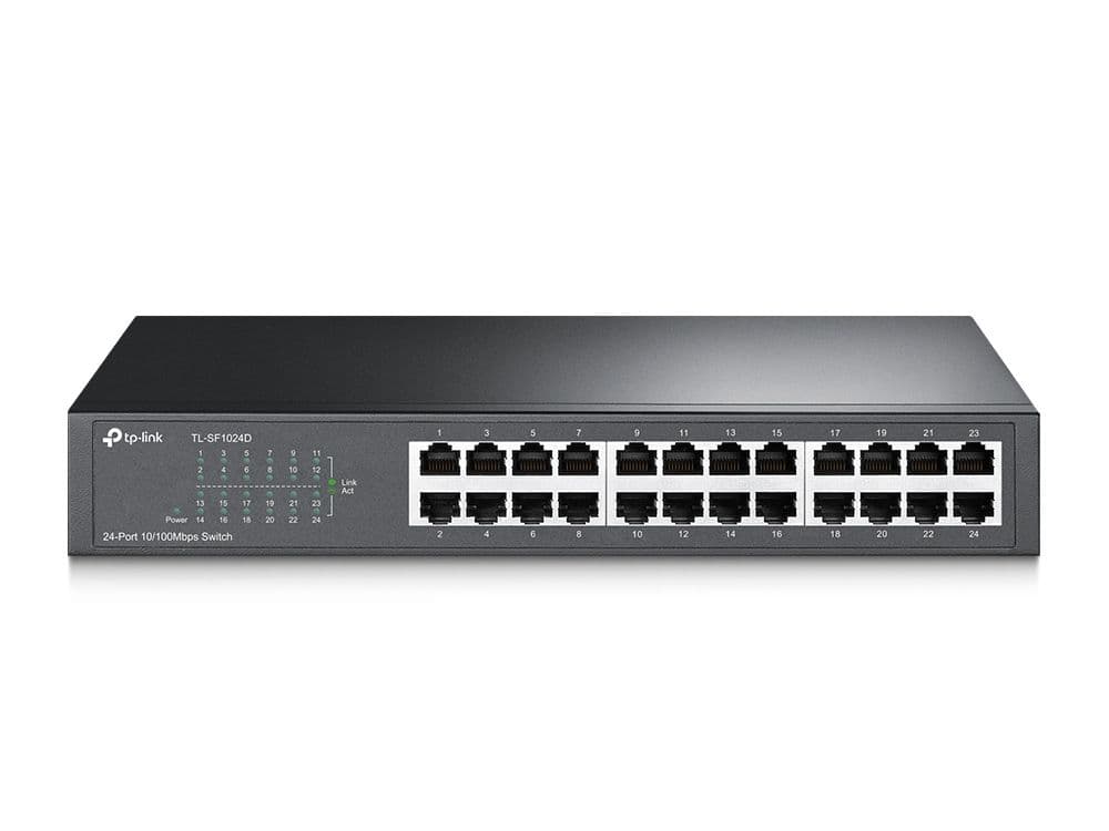 TP-LINK Switch 24x100Mbps Fémházas Asztali/Rackes, TL-SF1024D
