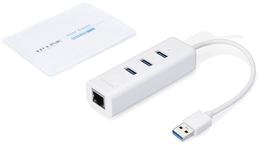 TP-LINK Átalakító USB 3.0 - Gigabit Ethernet 1000Mbps + 3 USB 3.0 port, UE330
