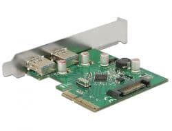 DELOCK 89554 PCI Express x4 kártya > 2 x külső USB 3.1 Gen 2 A-típusú hüvely