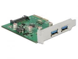 DELOCK 89554 PCI Express x4 kártya > 2 x külső USB 3.1 Gen 2 A-típusú hüvely