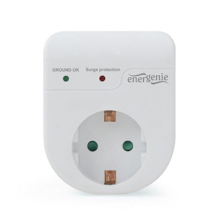 ENERGENIE Tulfeszültség védő, 1x Shucko, fehér