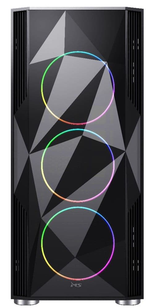 MS Számítógépház, Fighter V315, ATX, Fekete - RGB