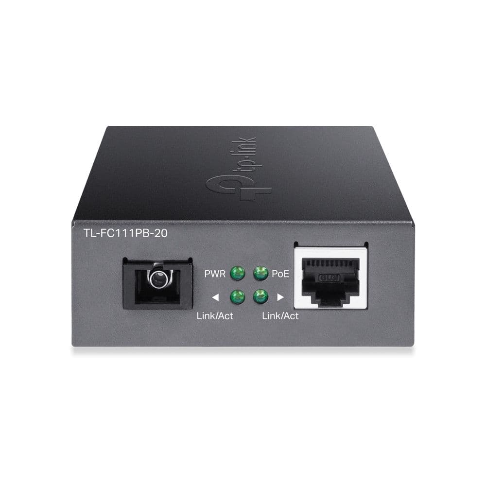 TP-LINK Média Konverter Optikai WDM 100(réz POE)-100FX(SC) Single mód, TL-FC111PB-20