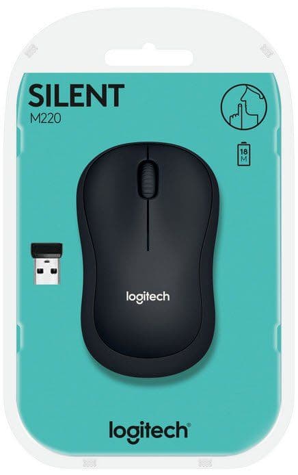 LOGITECH Egér M220 Silent Vezeték Nélküli Optikai, Szénszürke