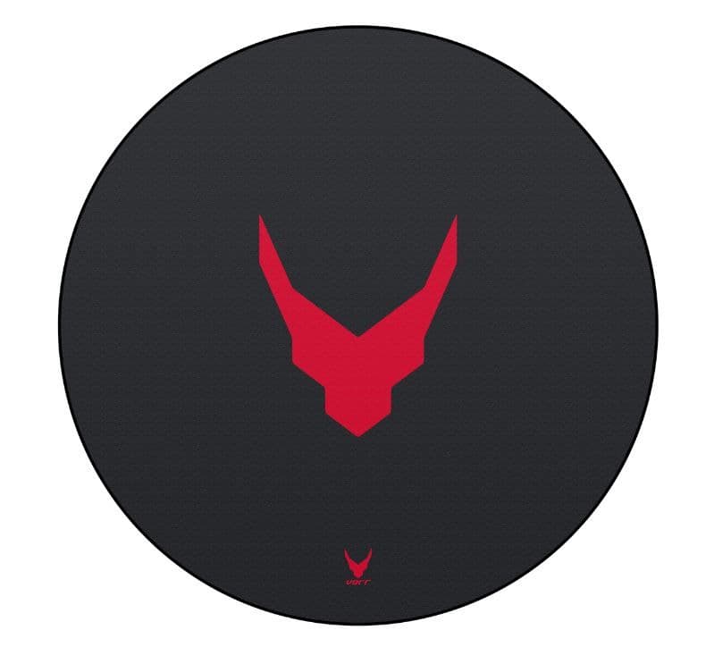 VARR Gaming Padlószőnyeg, kerek, gamer, fekete - VGFMB01