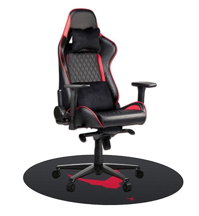 VARR Gaming Padlószőnyeg, kerek, gamer, fekete - VGFMB01