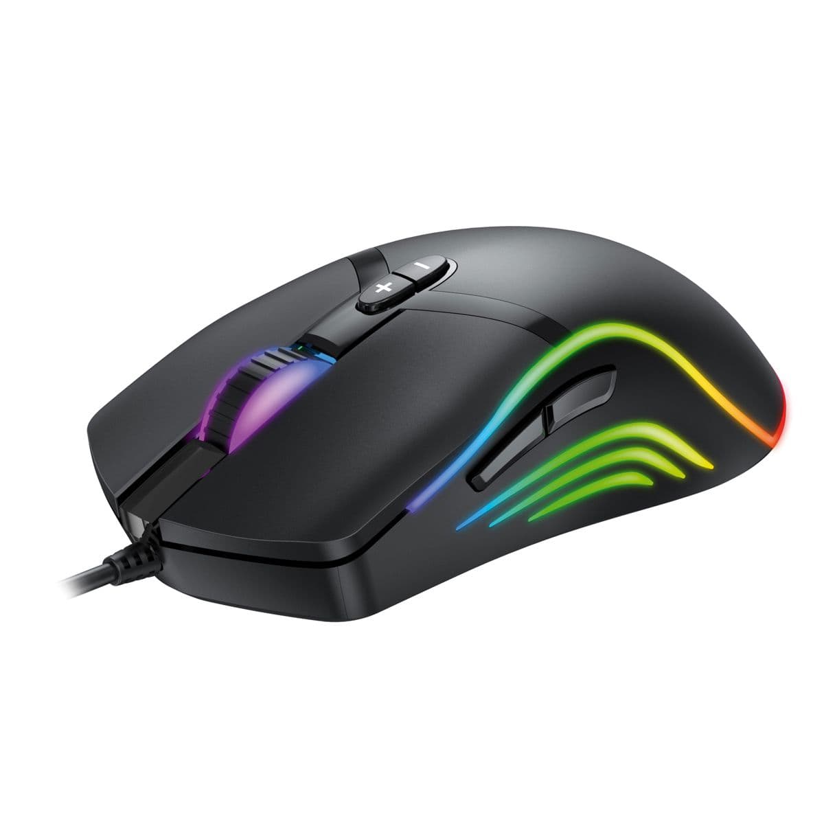 VARR Gaming Egér, RGB, 6400 DPI, USB, vezetékes, fekete