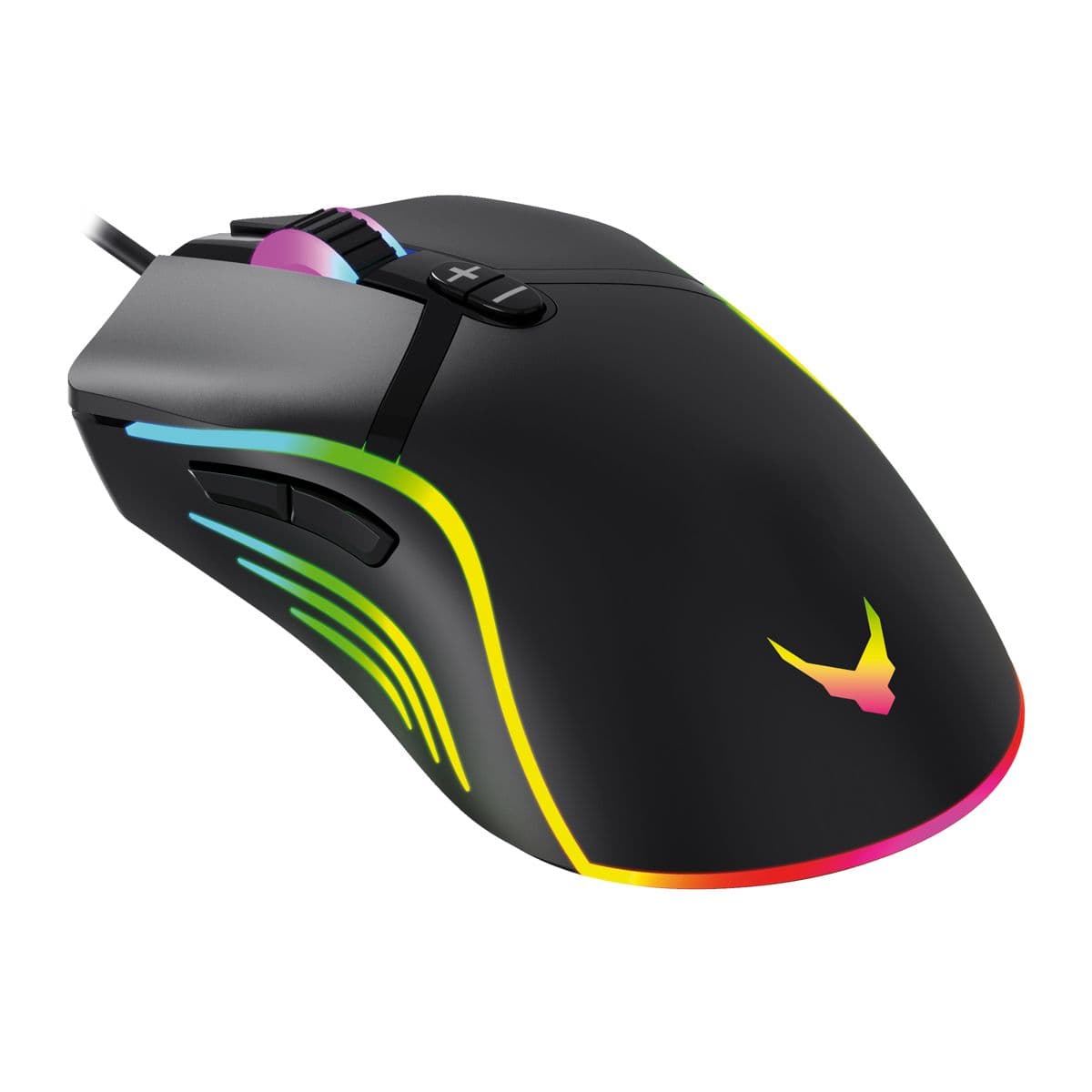 VARR Gaming Egér, RGB, 6400 DPI, USB, vezetékes, fekete