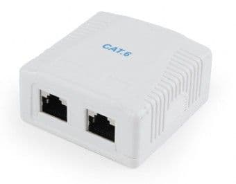 GEMBIRD Falon kívüli doboz, CAT6 Keystone betéttel, FTP, 2 portos