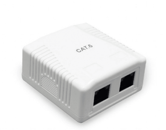 GEMBIRD Fali aljzat, 2x RJ45 CAT6 UTP, fehér