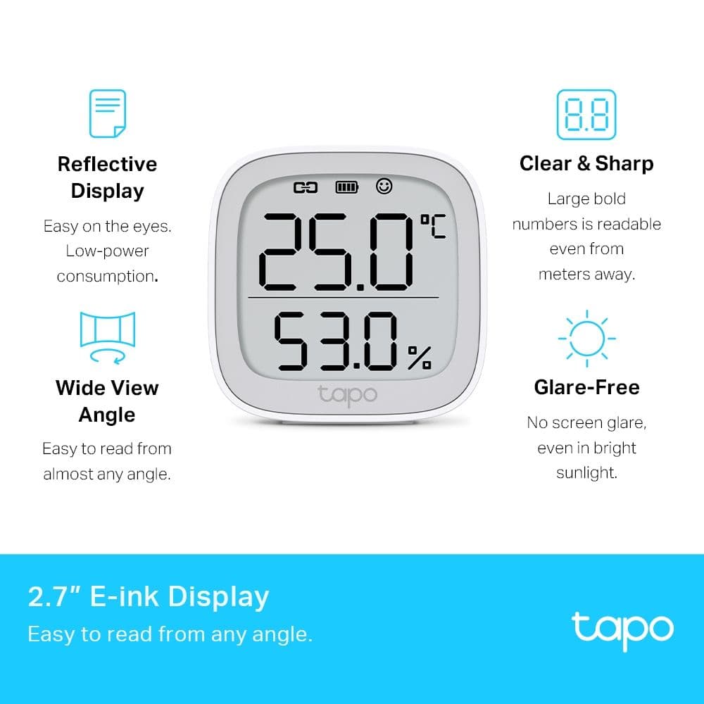 TP-LINK Tapo Szenzor Hőmérséklet és Páratartalom WiFi TAPO T315