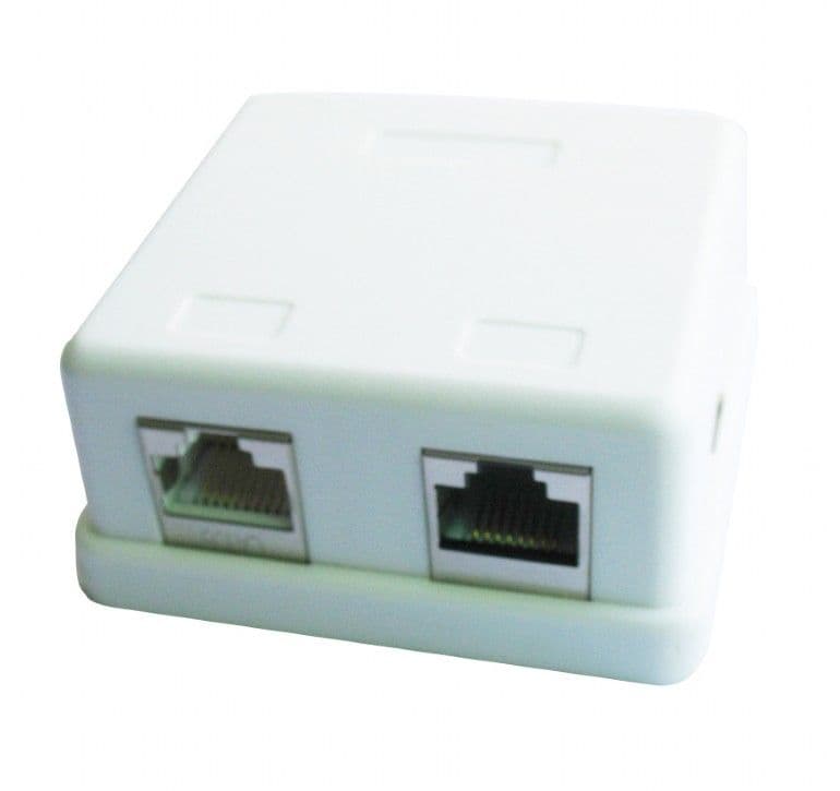 GEMBIRD Falon kívüli doboz, CAT5e Keystone betéttel, 2 portos