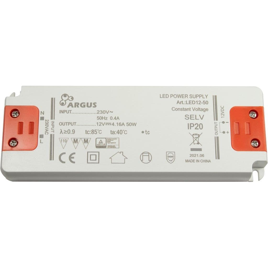 ARGUS LED driver, LED12-50, 12V, 50W