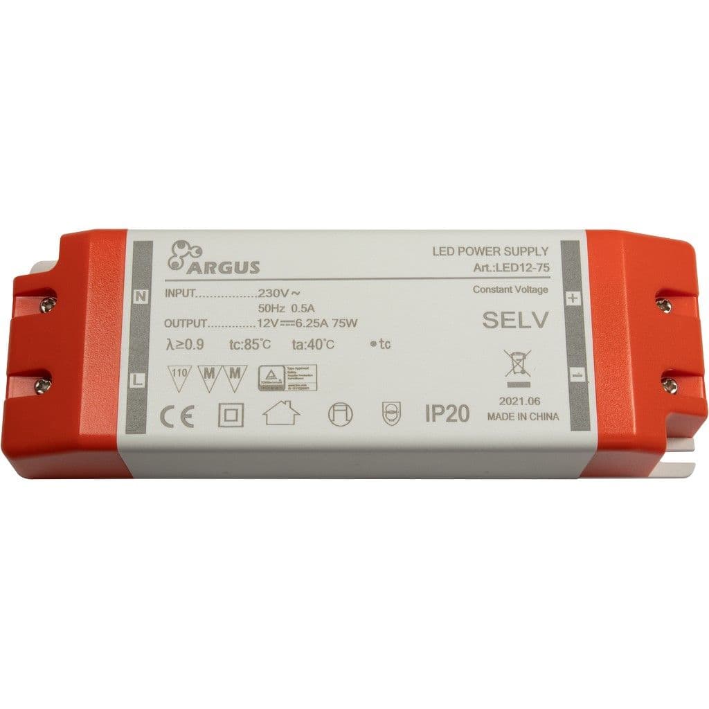 ARGUS LED driver, LED12-75, 12V, 75W