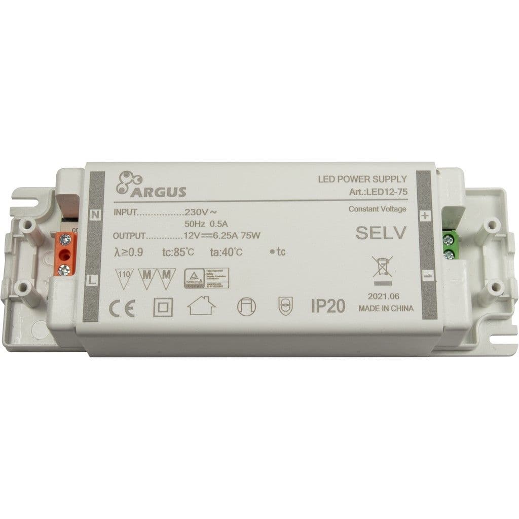 ARGUS LED driver, LED12-75, 12V, 75W