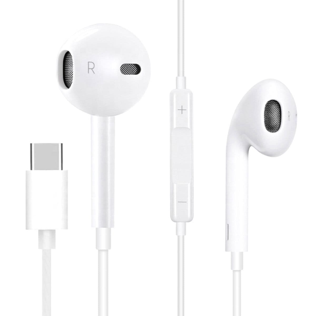 FIESTA Fülhallgató, vezetékes, USB-C, mikrofonnal, fehér