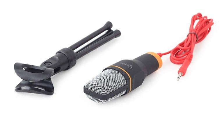 GEMBIRD Mikrofon, Asztali mikrofon tripod állvánnyal, fekete