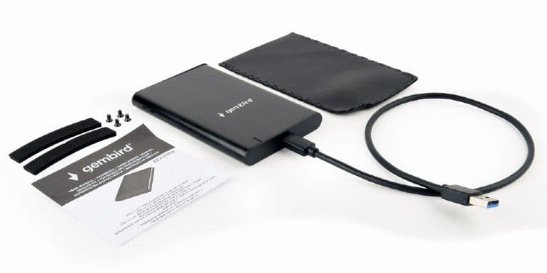 GEMBIRD USB-C 3.0 2.5" külső hdd ház, fekete