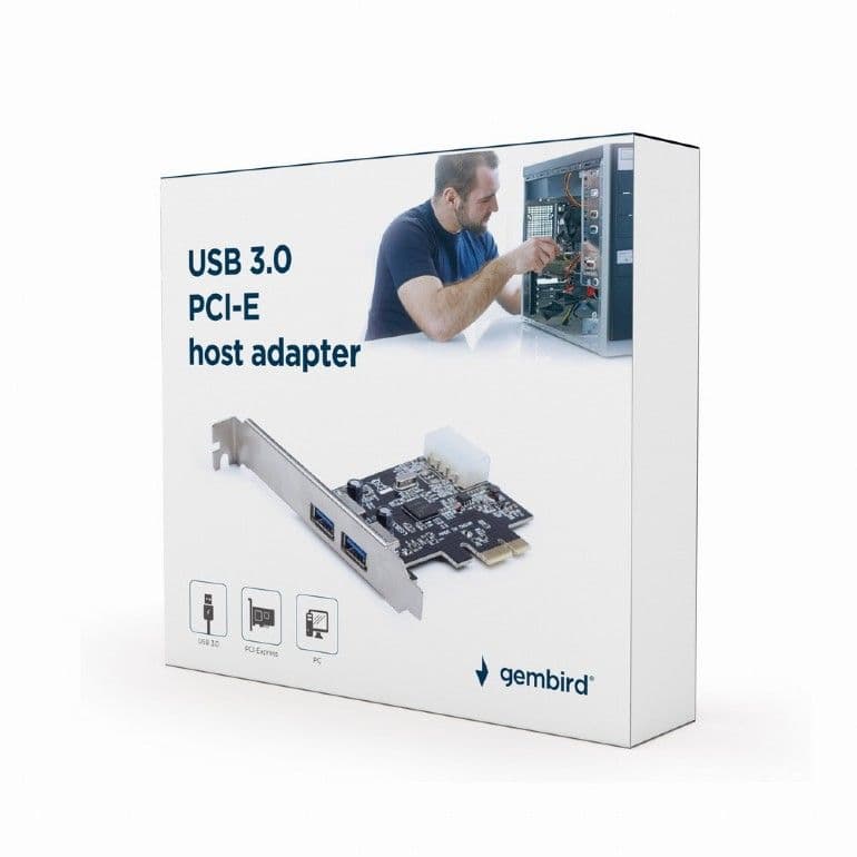 GEMBIRD PCIe kártya - USB 3.0, 2 port