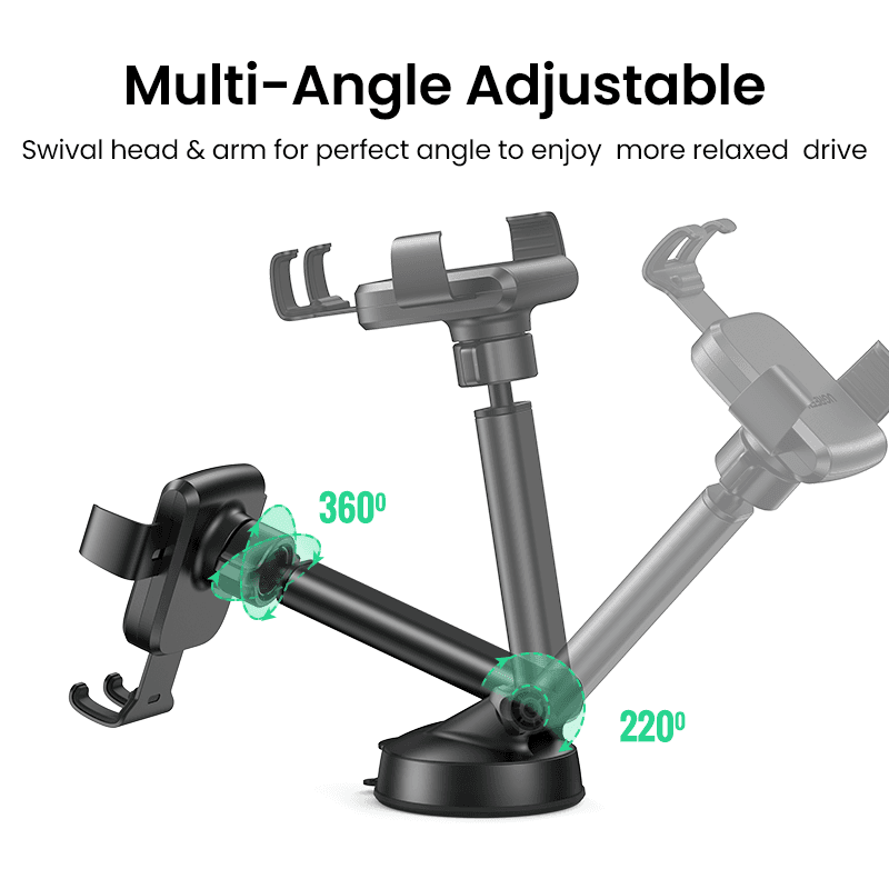 UGREEN Autós telefon gravitációs tartó 4,7" - 7" tapadókorongos, automata lock, szürke