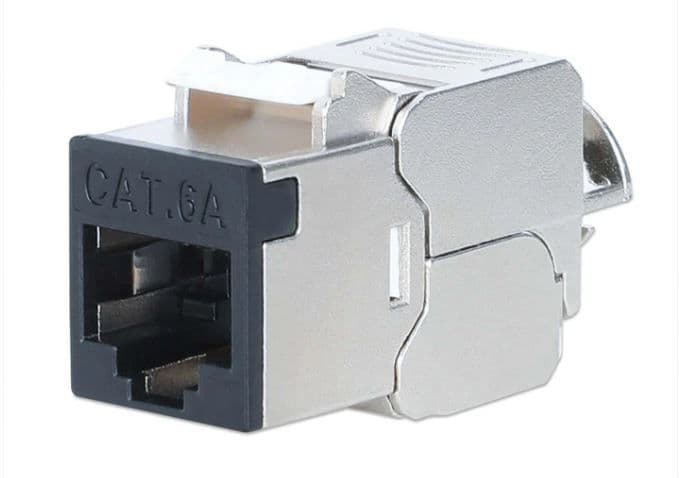 INTELLINET Keystone betét STP, CAT6a, szerszám nélkül szerelhető, slimline, fekete