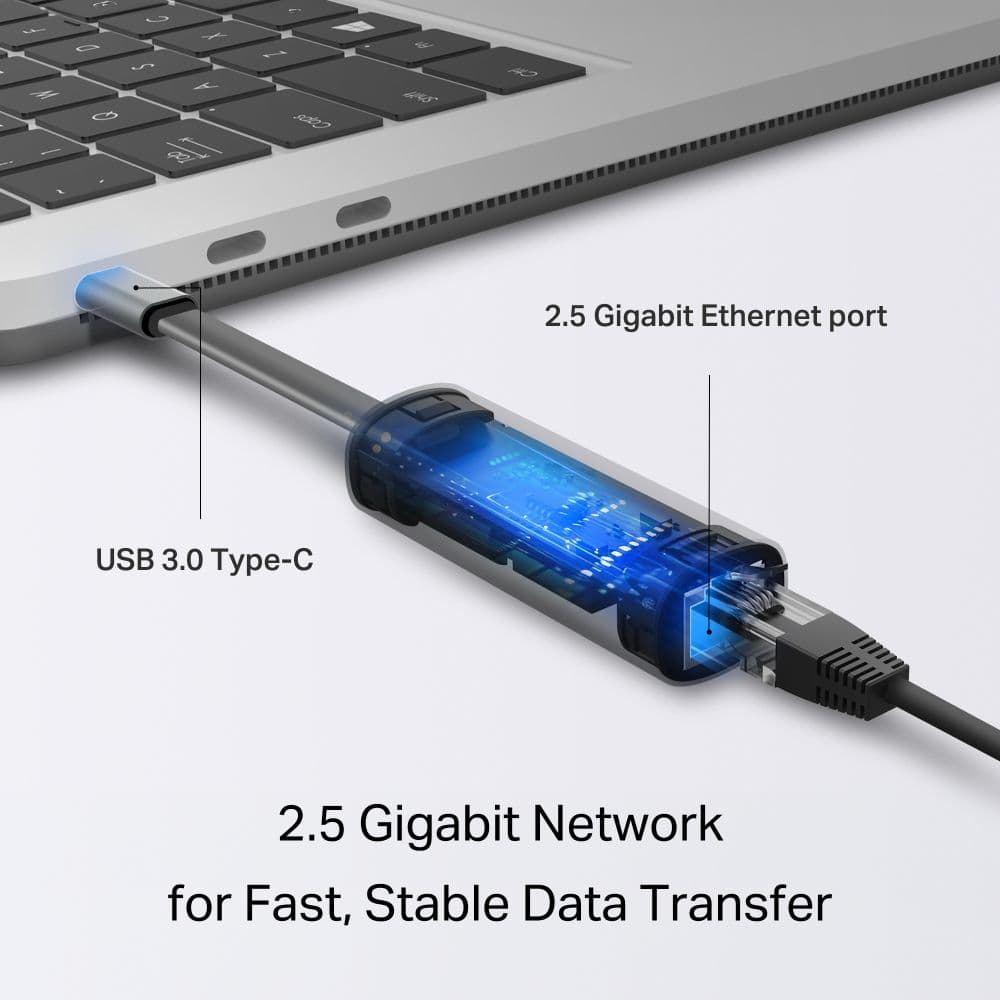 TP-LINK Átalakító USB Type-C to Ethernet Adapter 2500Mbps, UE302C