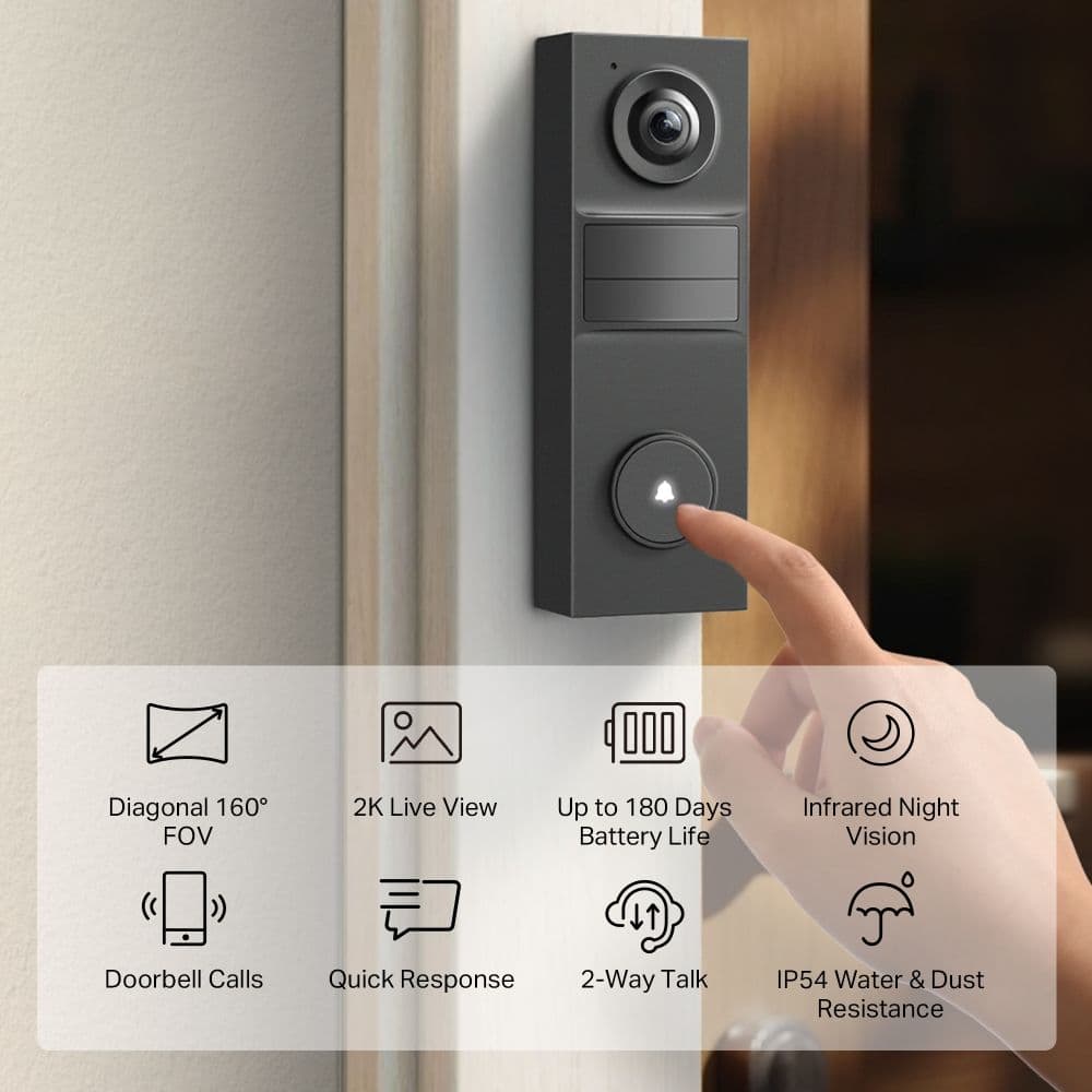 TP-LINK Tapo Okos Videó Kapucsengő, TAPO D205