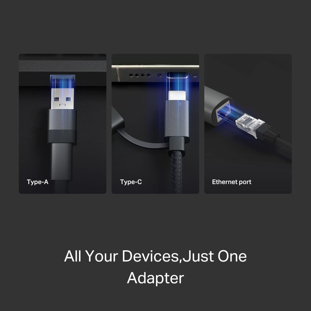 TP-LINK Átalakító USB Type-C to Ethernet Adapter 2500Mbps, UE310C