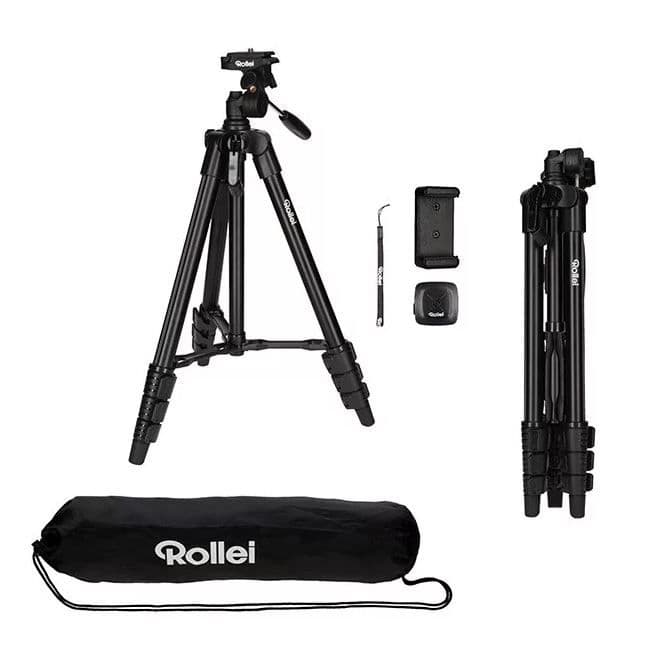 ROLLEI állvány telefon adapterrel és távkioldóval, fekete