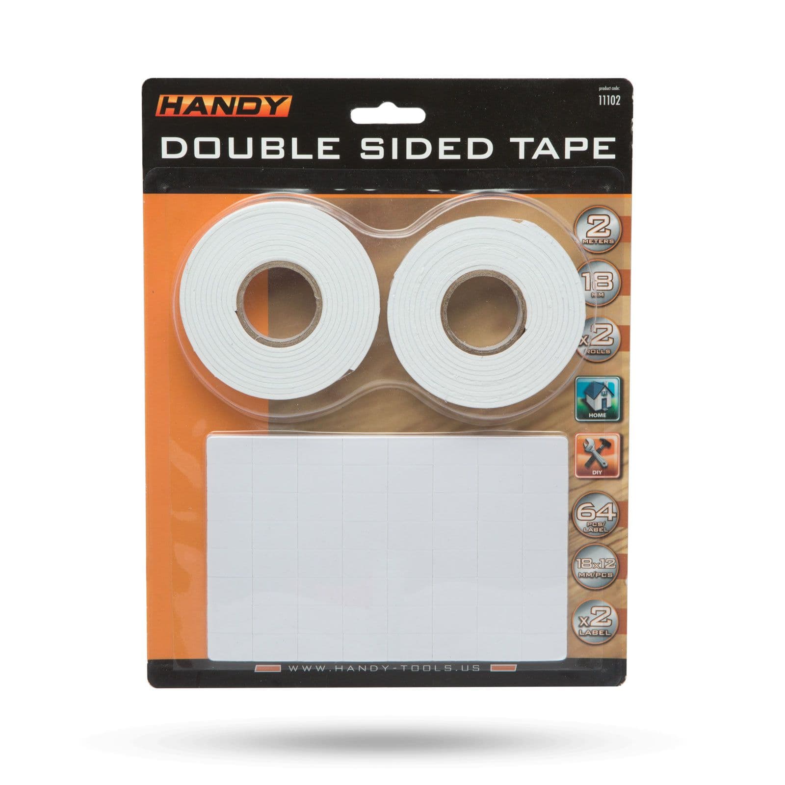 HANDY TOOLS Kétoldalas habragasztó szett 18mm x 12mm, 2m, fehér