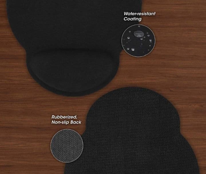MANHATTAN Egérpad csuklótámasszal, ergonómikus, fekete