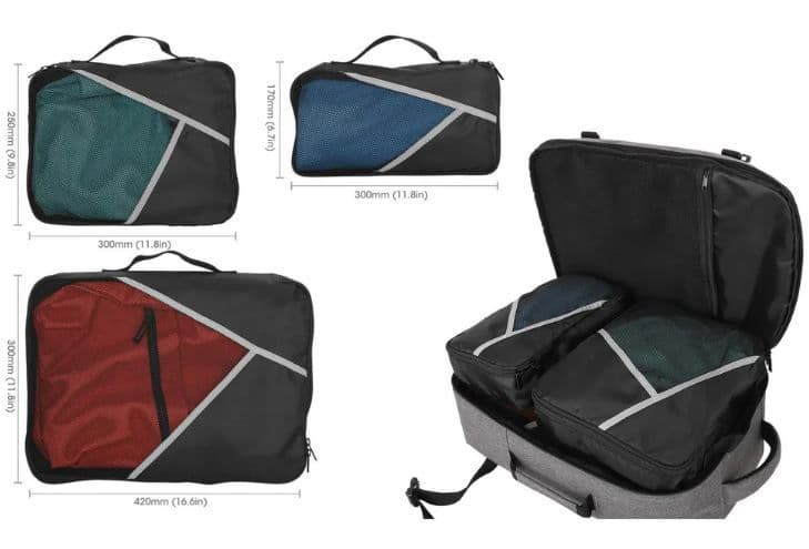 MANHATTAN Notebook hátizsák 17,3" Utazó hátizsák, 40 liter, 3 kagyló táskával, szürke