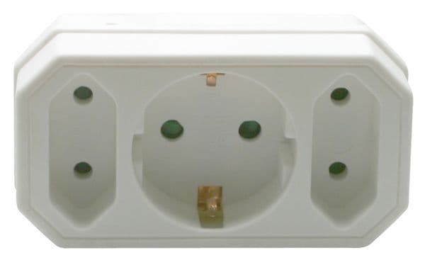 WELL Elosztó 1 Schuko + 2 Euro