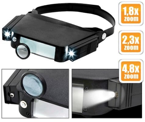 Handy tools Fejpántos nagyító + LED