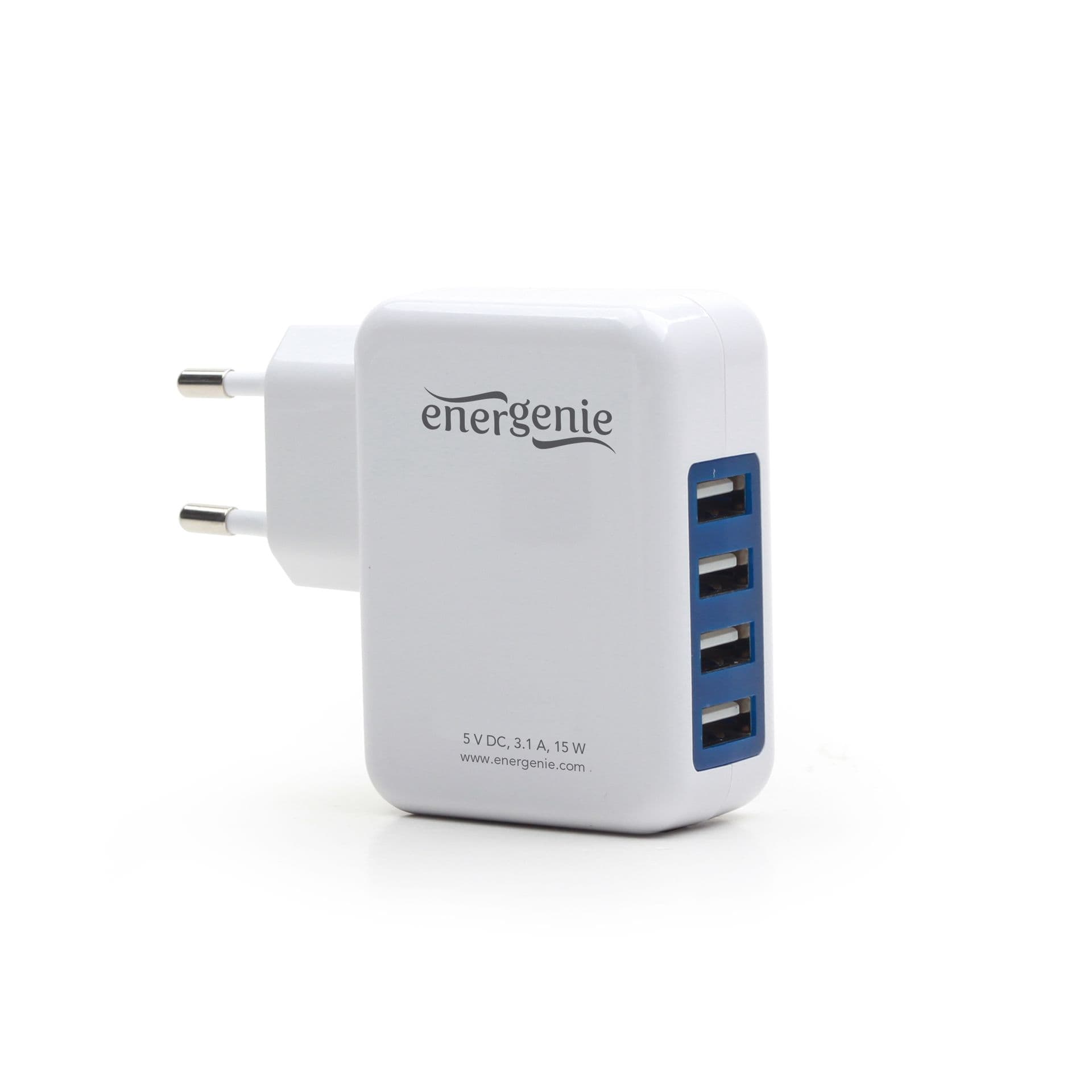 ENERGENIE hálózati USB töltő 4-es Fehér