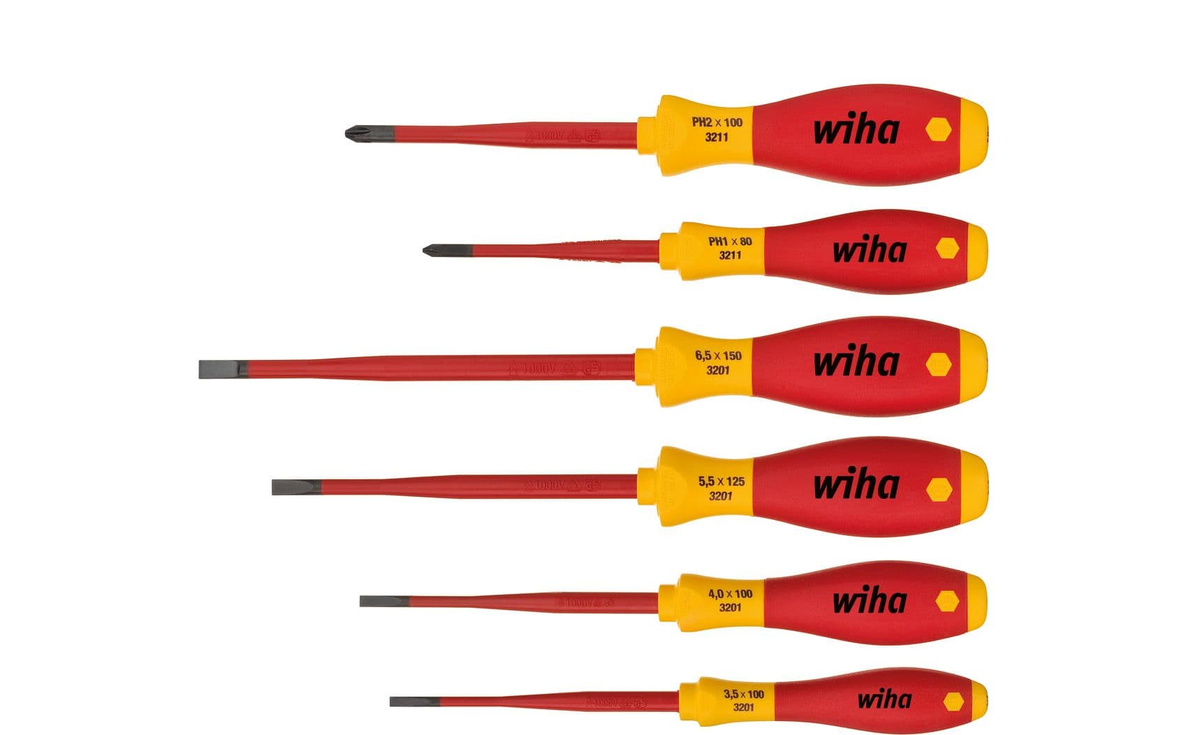 WIHA szigetelt csavarhúzó készlet 6 r. lapos/PH slimFix 35389
