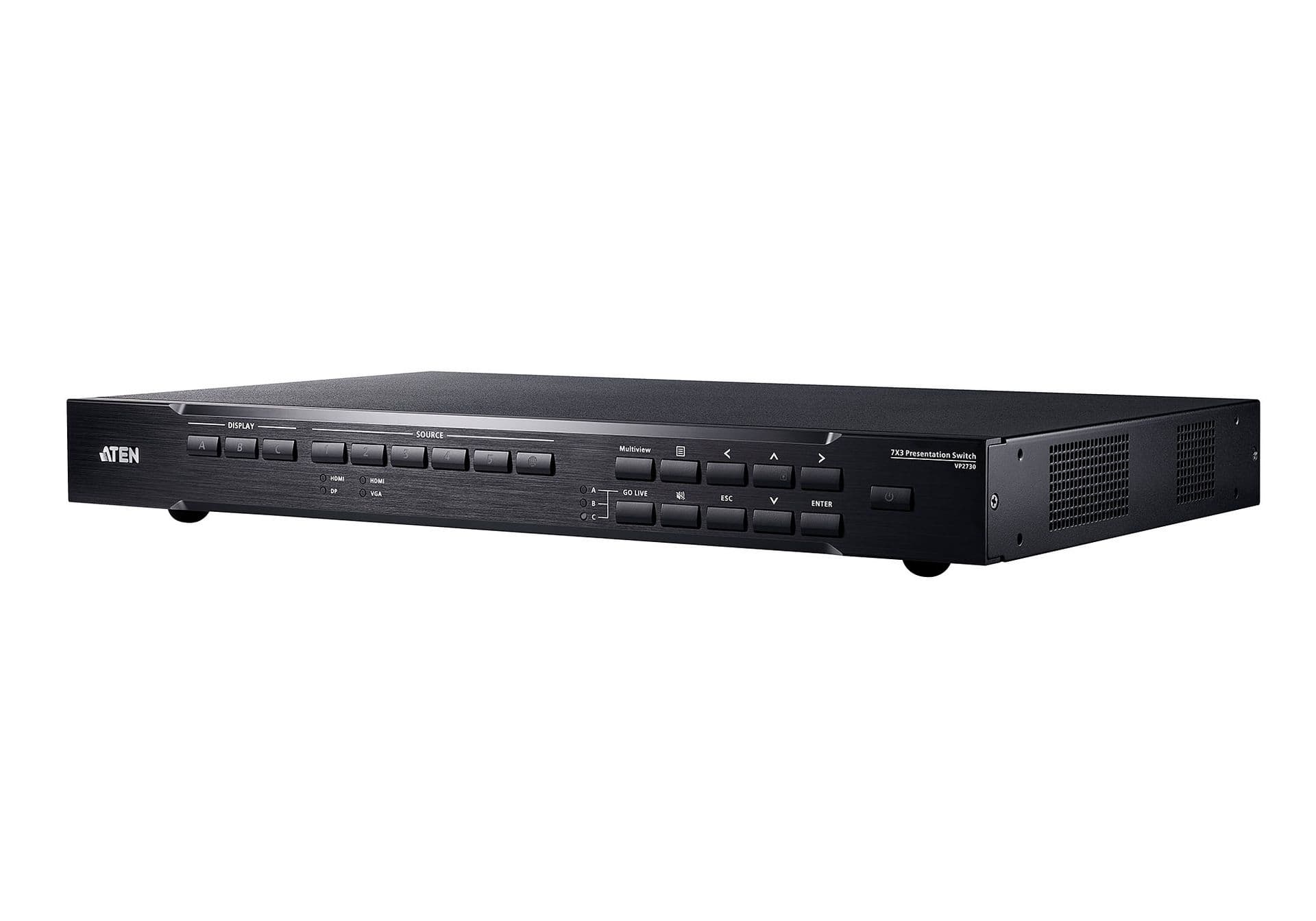 ATEN 7x3 Seamless Presentation Matrix Switch - Scaler, Streaming, Audio Mixer, HDBaseT